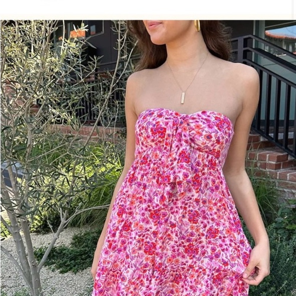 Woman's floral wrap mini dress